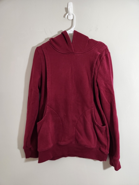 Latched Mama Tops - Latched Mama Burgundy Wine Red Pullover Hoodie Breastfeeding Nursing Autumn Cozy